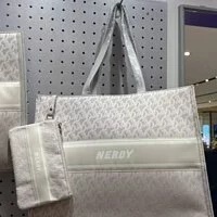 [S] NERDY MONOGRAM TOTE BAG,LIGHT GRAY, SN125 (SN125)