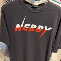 [S] NERDY LIGHTNING LOGO 1/2 SLEEVE T-SHIRT,BLACK, SN129 (SN129)