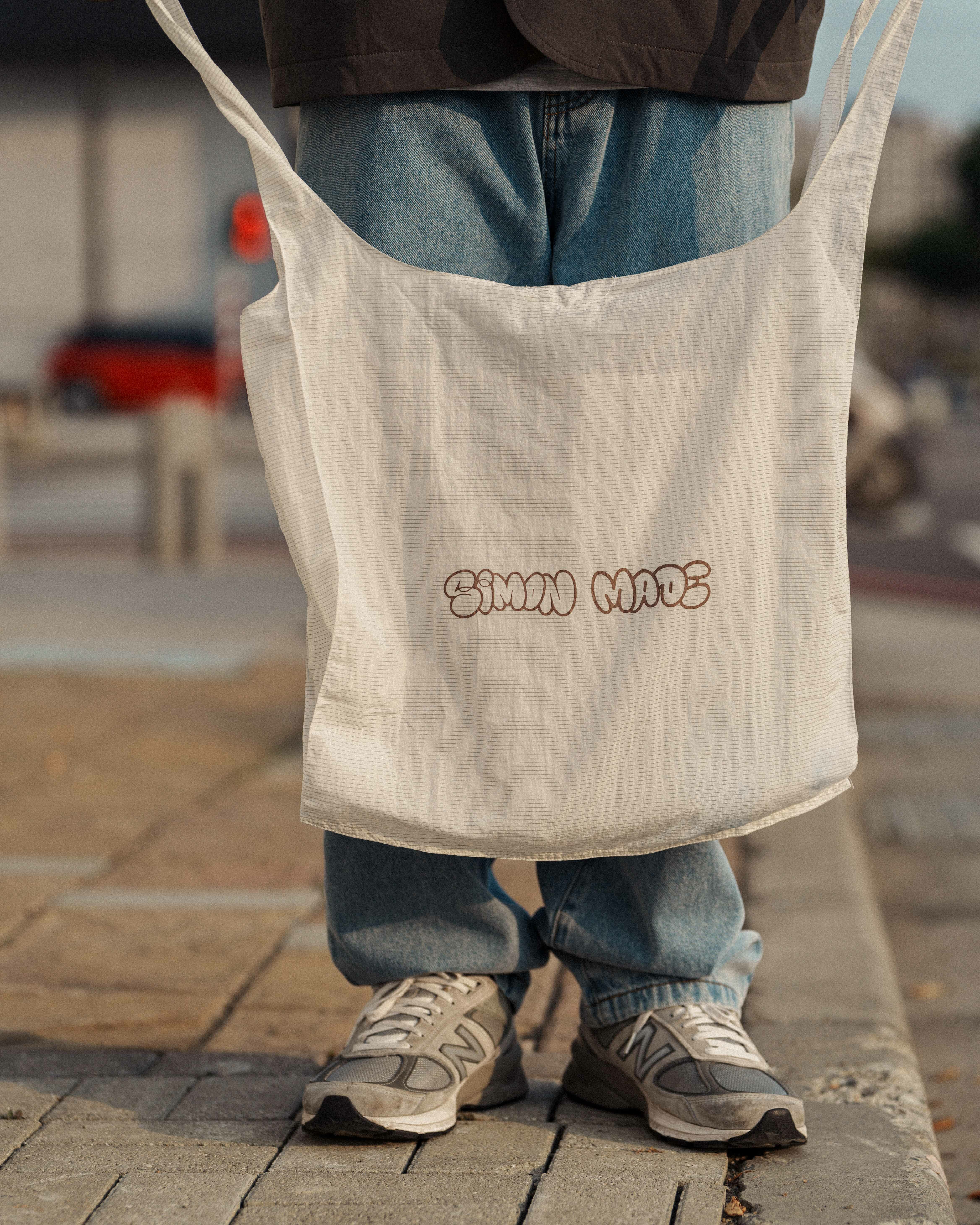 SIMON MADE BA-002 塗鴉 LOGO 抗撕裂 條紋 手提袋 購物袋