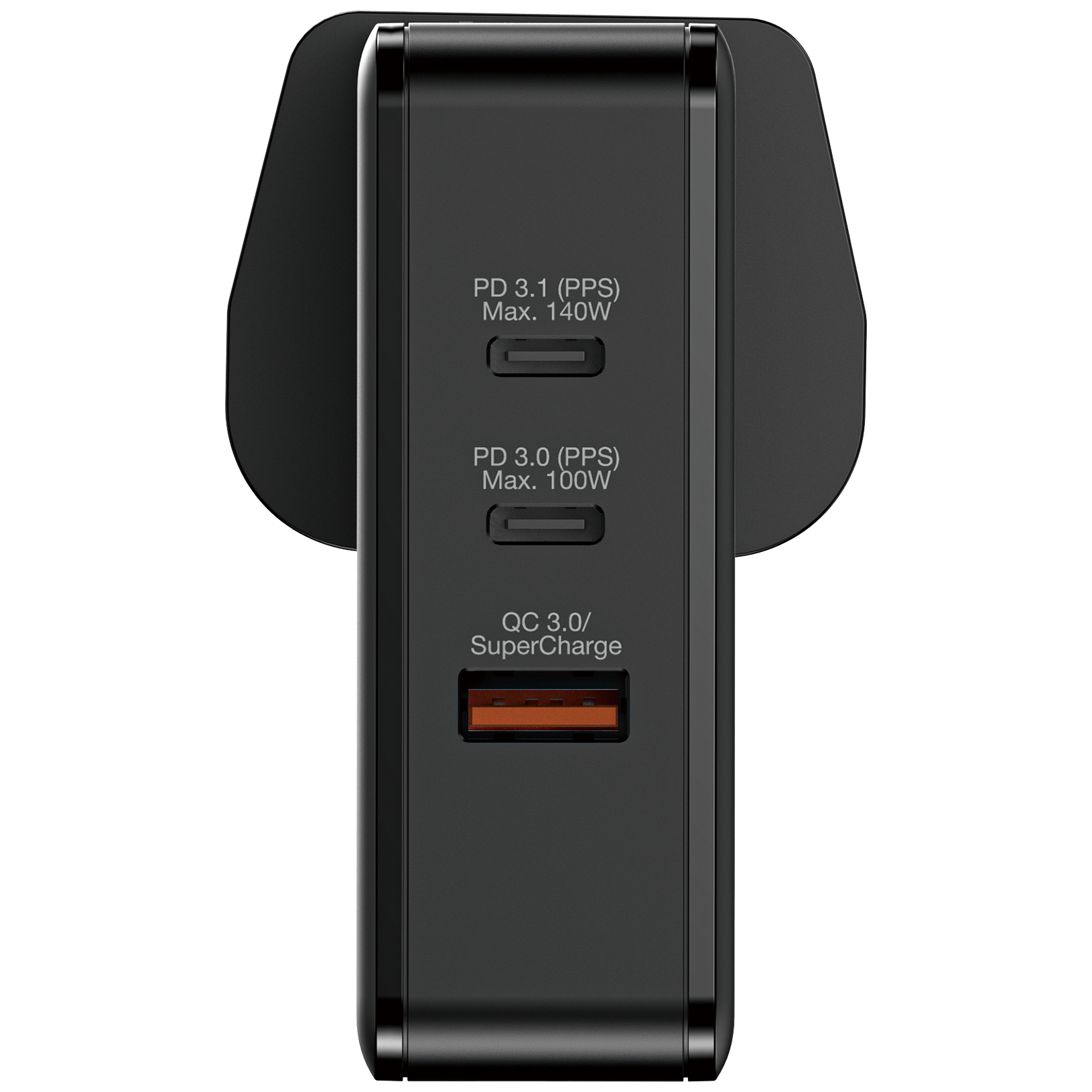 3端口140W PD 3.1 & QC 3.0 GaN充電器