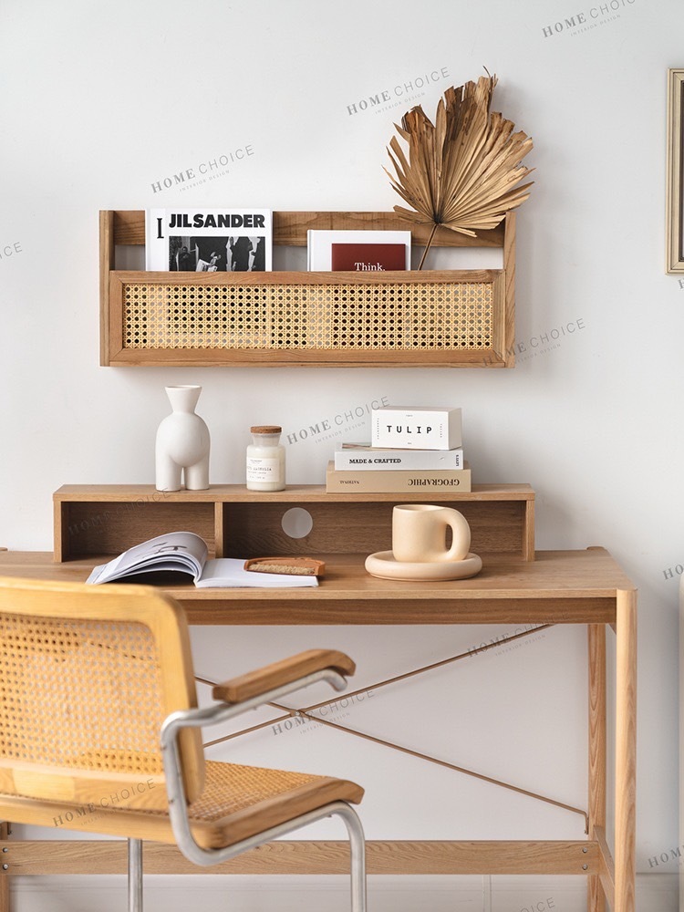 《1054》藤編雜誌牆面收納架