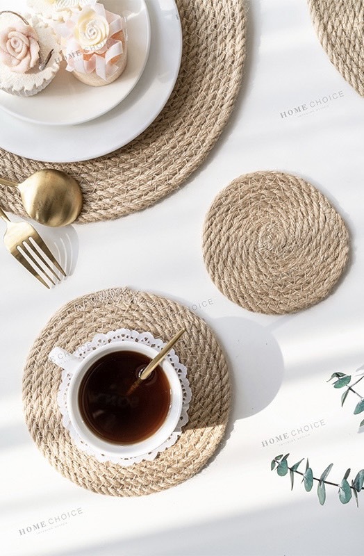 〈1055〉亞麻編織防燙隔熱墊