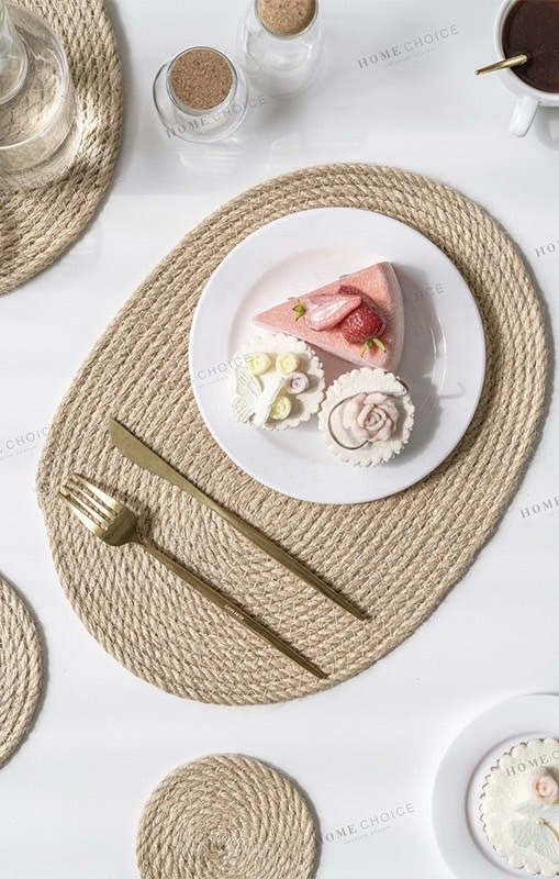 〈1055〉亞麻編織防燙隔熱墊