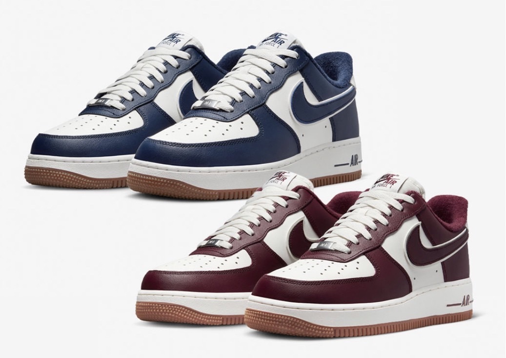 Nike Air Force 1 Low “College Pack” 白藍 白酒紅 皮革款 焦糖底