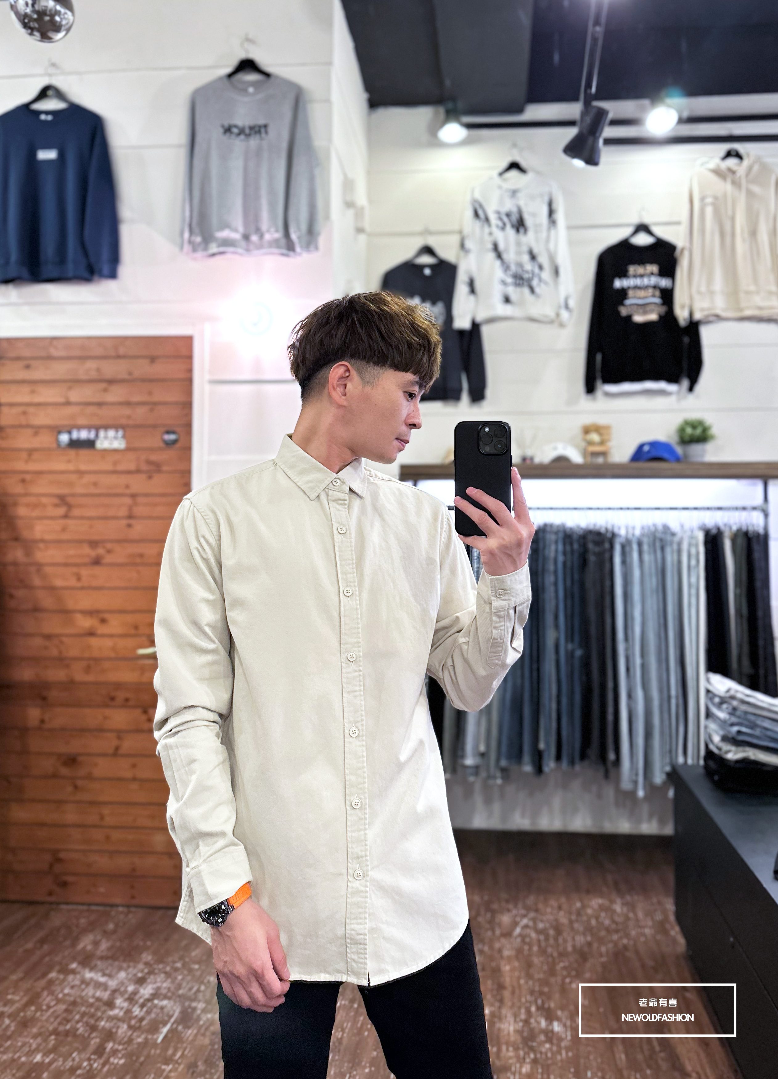 『新品上市』重磅素色硬挺牛津襯衫-米(NOF2209B8850)