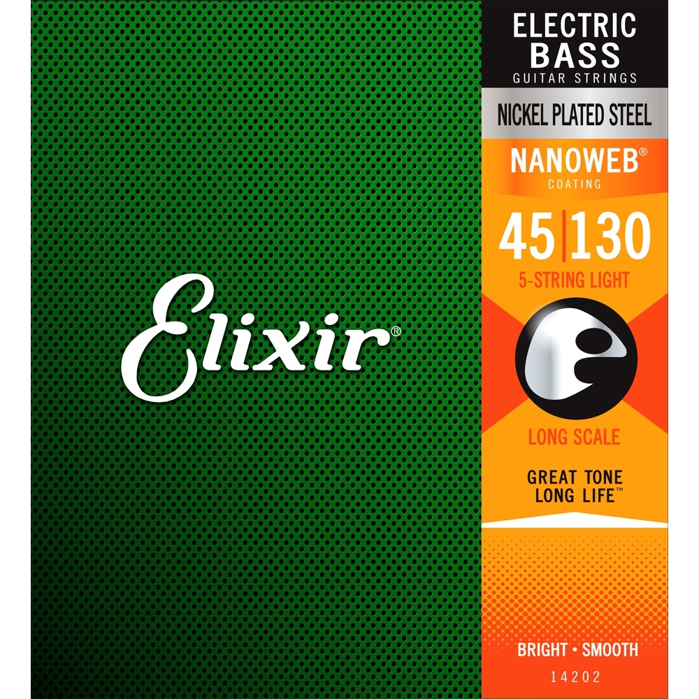 Elixir 14202 45-130 五弦 電貝斯弦 NANOWEB 長壽弦