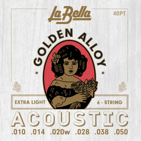 La Bella 40PT 10-50  Golden Alloy Extra Light 黃銅 木吉他弦