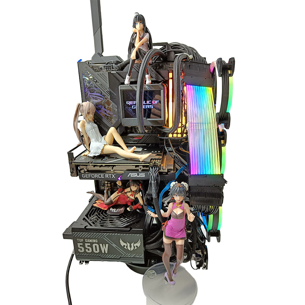 ★現貨供應喔★全鋁製機電腦主機殼【艾訊碩科技】展開大氣式主機殼透明主機殼裸測架測試平台DIY 直立式機殼變平躺式