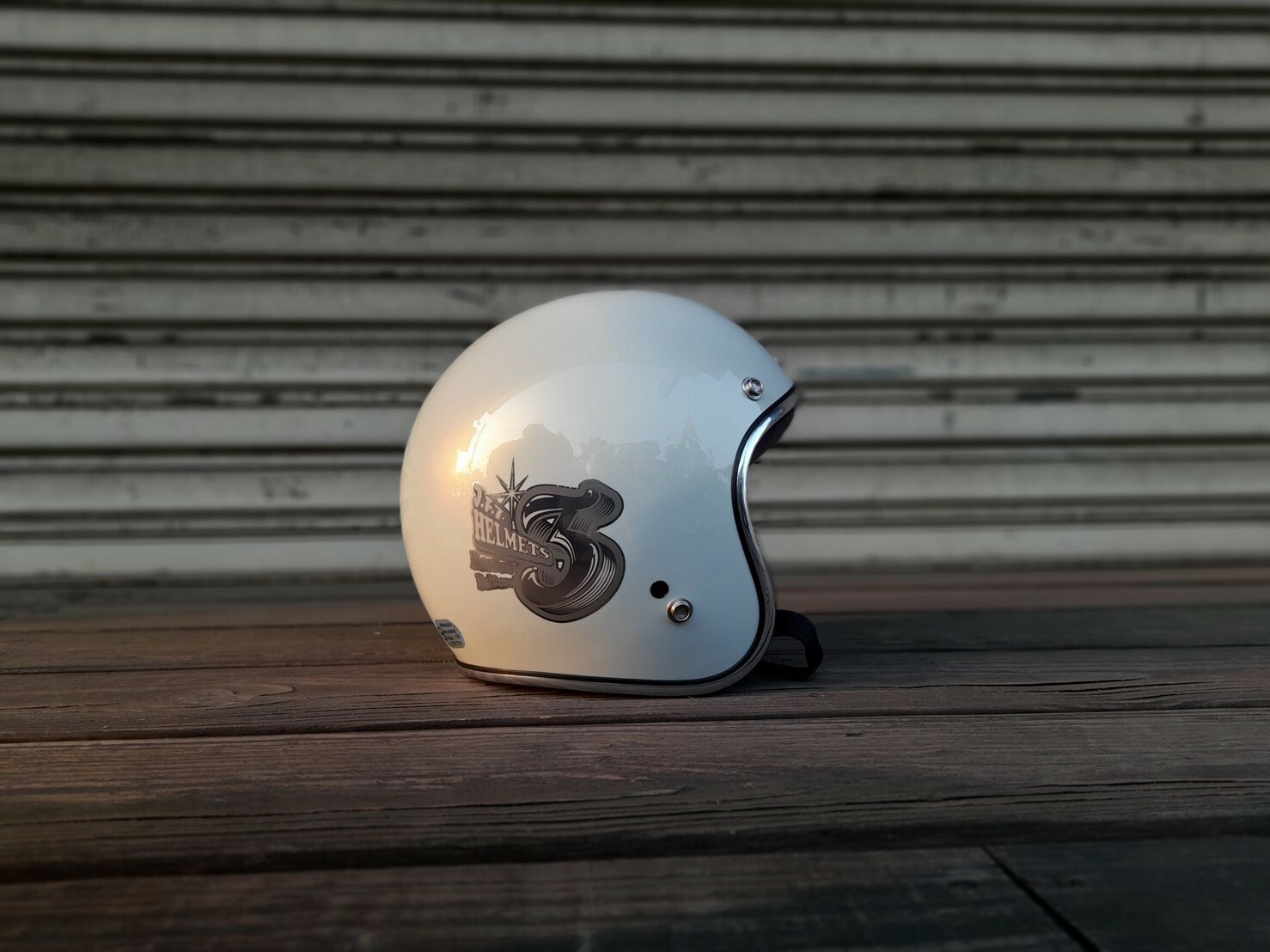 3-JFT  Poised3  冰白 素色 線條 復古帽 3/4罩 限量 聯名款