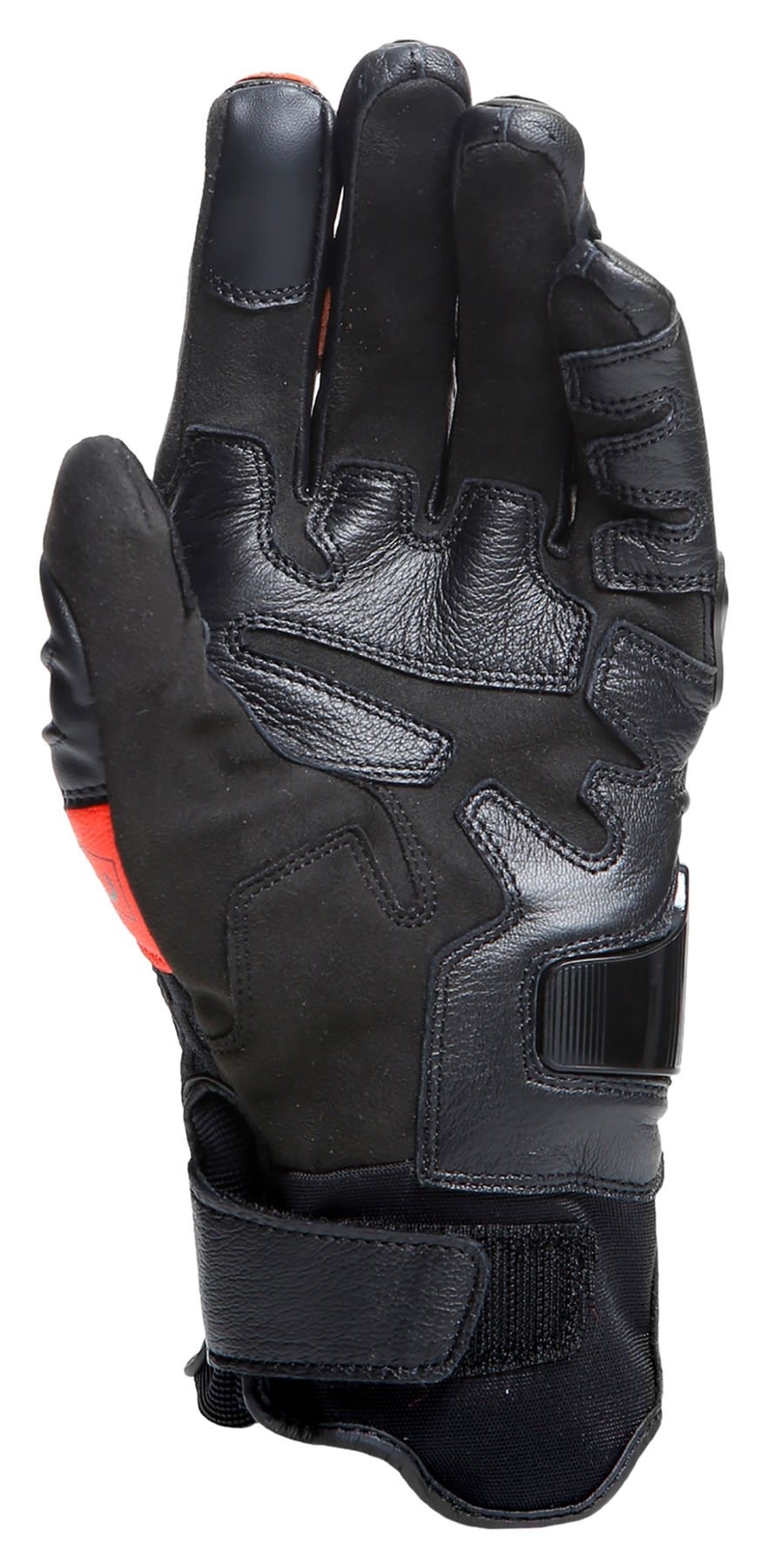 DAINESE CARBON 4 SHORT GLOVES BLACK/FLUO-RED 黑螢光紅 皮布手套