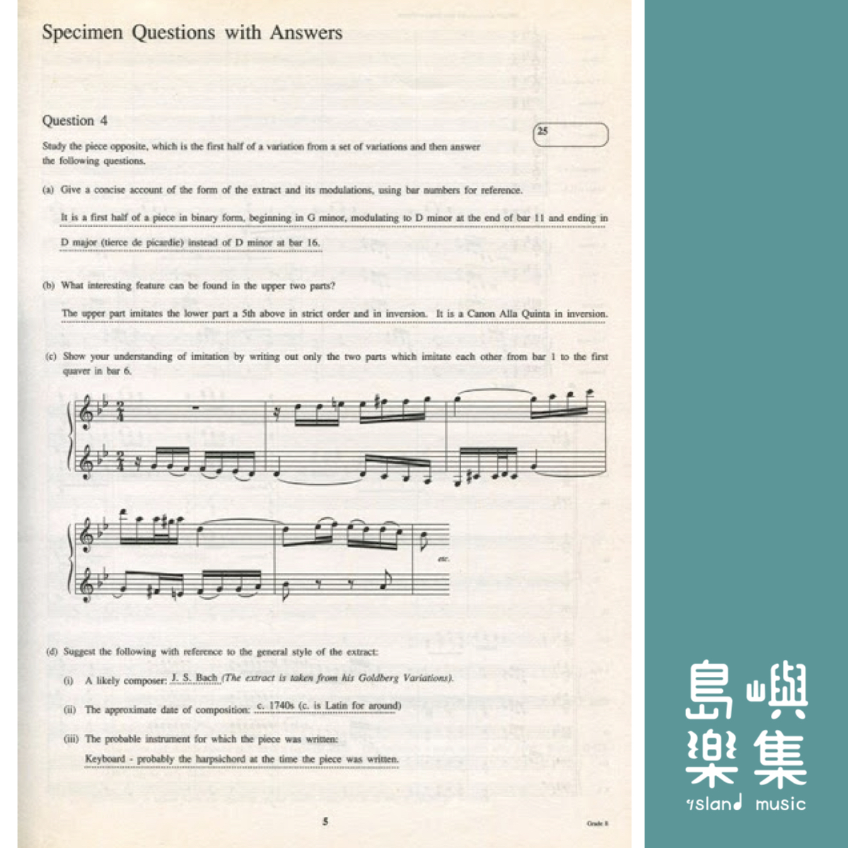 Workbook on Identifying Music Scores 8