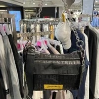 [S] BEENTRILL MONOGRAM CHAIN PROTECTIVE BAG, BLACK, BA210BG006-BK (SBT37)