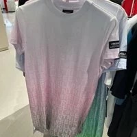 [S] BEENTRILL GRADIENT MONOGRAM COMFORT FIT SHORT SLEEVE ONE PIECE DRESS,PINK, BA222OP502-PK (SBT44)