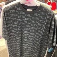 [S] BEENTRILL MONOGRAM OVERFIT SHORT SLEEVE T-SHIRT,BLACK, BA222TS010-BK (SBT45)