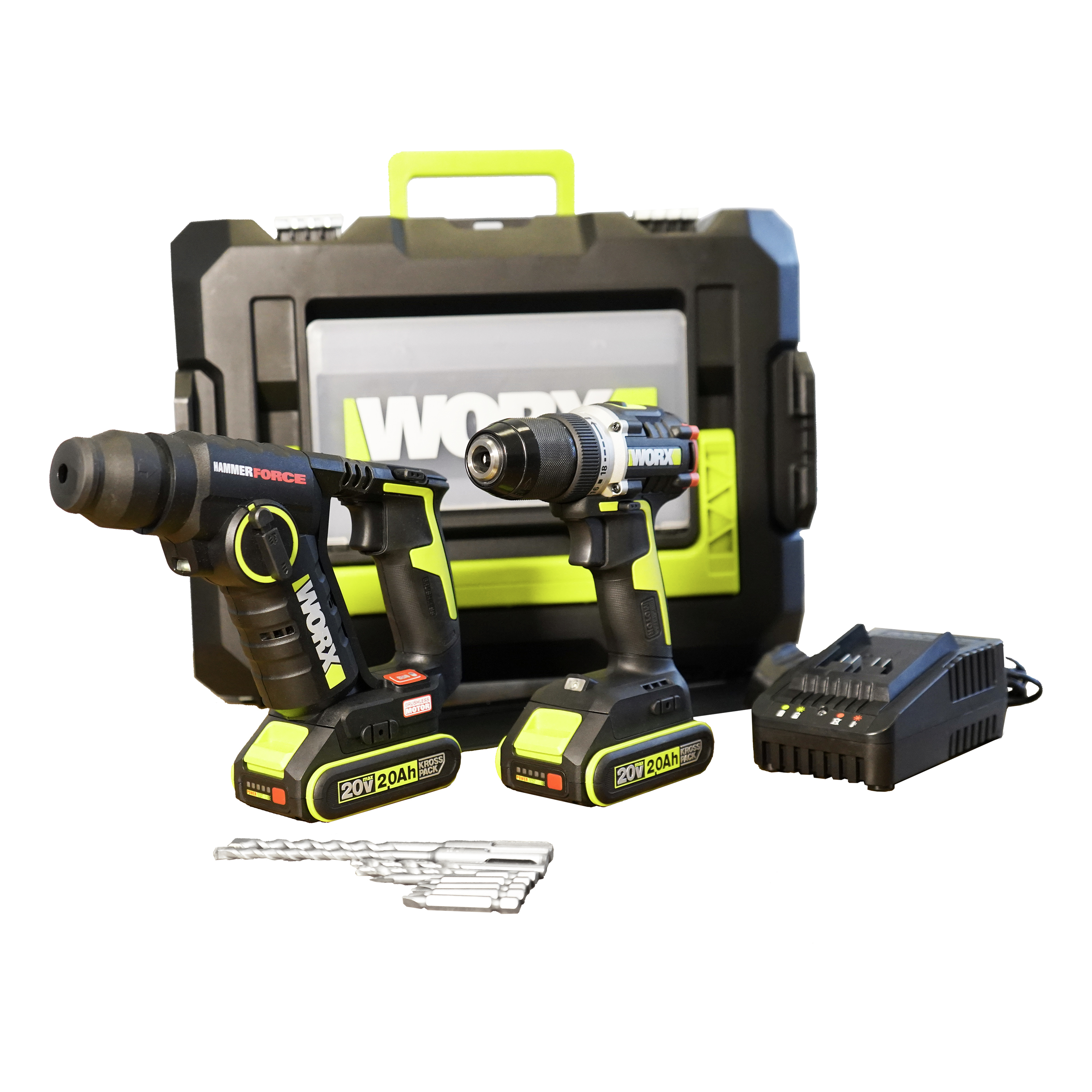 WORX WU938 18mm鋰電無碳兩用電錘＋13mm鋰電無碳電鑽