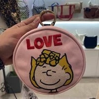 [S] LE.JUNEV LARGE BAG CHARM POUCH, PINK, SLJV35 (SLJV35)