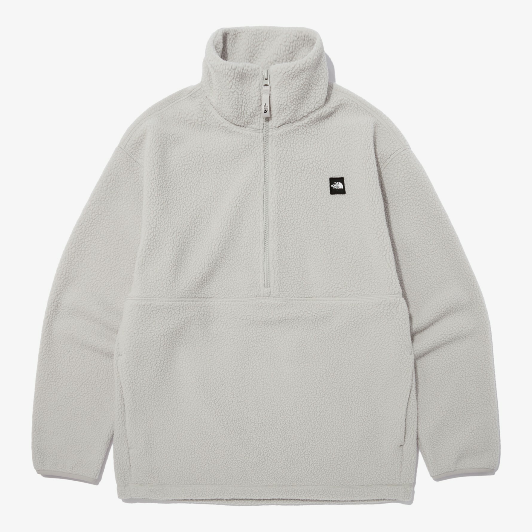 THE NORTH FACE 白標 COMFY FLEECE ANORAK 毛絨 衝鋒衣 灰白 NA4FN50L