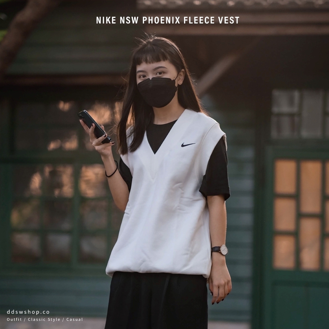 "現貨" Nike NSW Style Fleece S/L Top 背心 針織 刺繡Logo 純棉 日本 黑色 DQ6760-010 白色 DQ6760-133