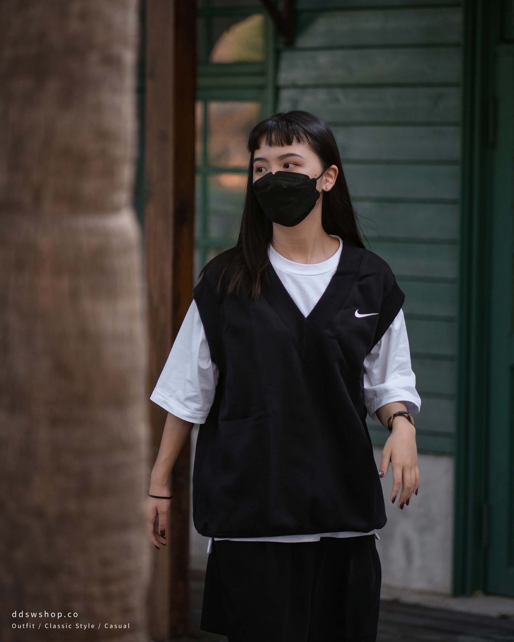 "現貨" Nike NSW Style Fleece S/L Top 背心 針織 刺繡Logo 純棉 日本 黑色 DQ6760-010 白色 DQ6760-133