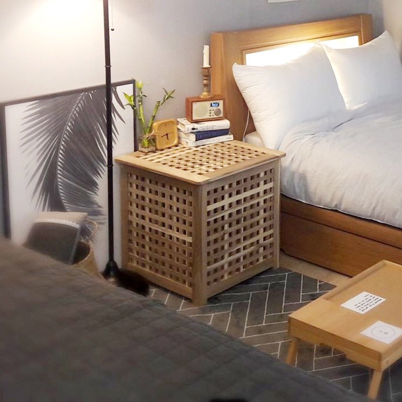 《1065》實木網格儲物桌