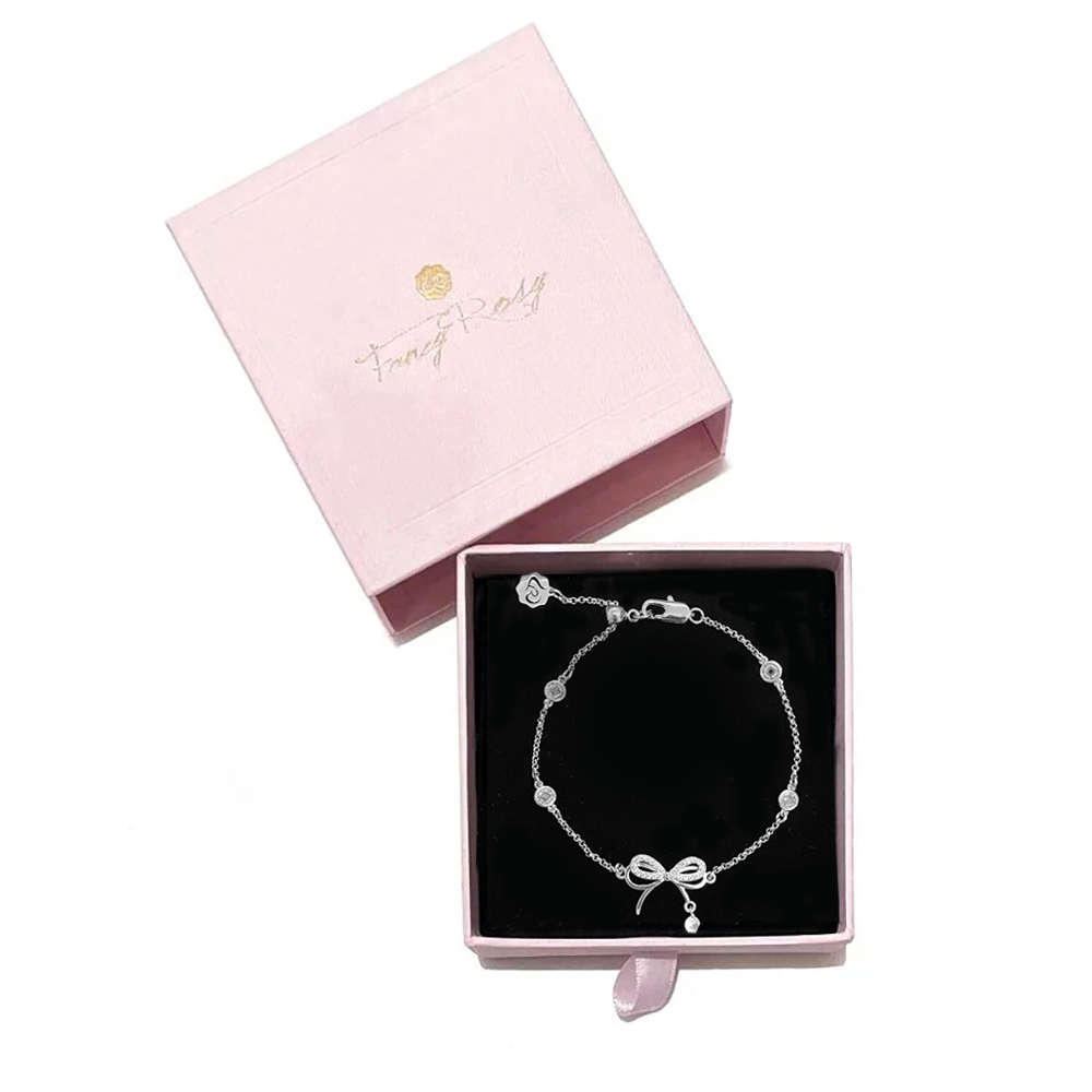 Bow Shaped Crystal Bracelet (Silver)