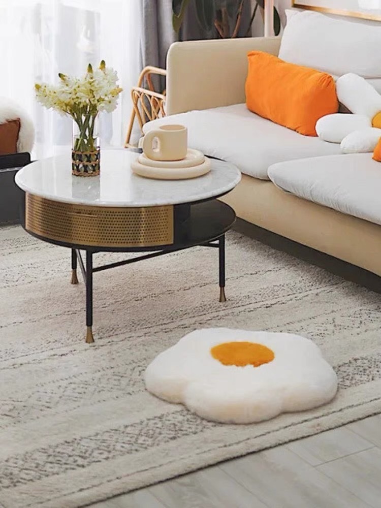 《1070》超舒服~可愛小花仿兔毛記憶棉坐墊