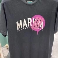 [S] MARK M PAINTING LOGO SHORT SLEEVE T-SHIRT,BLACK, ME-IBC8811-BLACK  [FINAL SALE] (SMKM14)