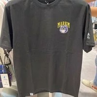[S] MARK M CAT FACE CHEST LOGO SHORT SLEEVE T-SHIRT,BLACK, MF-IBI8905-BLACK (SMKM15)