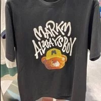 [S] MARK M BEAR FACE SHORT SLEEVE T-SHIRT,BLACK, ME-IBC8873-BLACK (SMKM16)