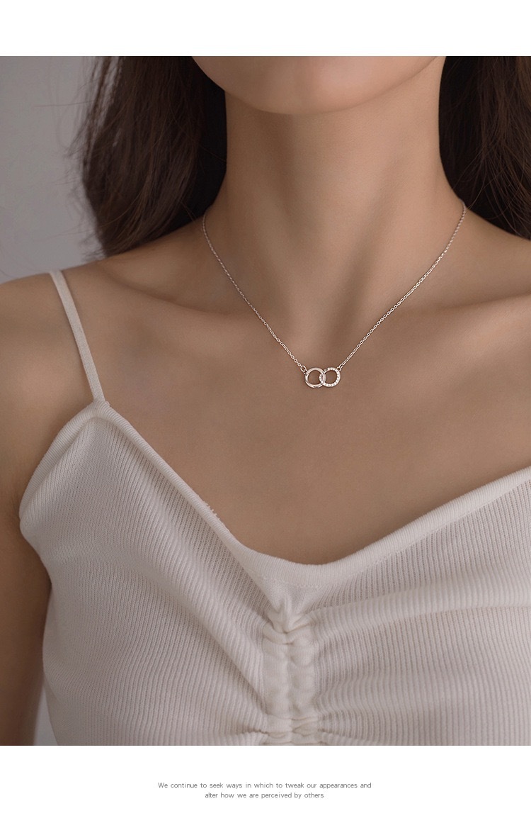 925銀雙環簡約項鍊