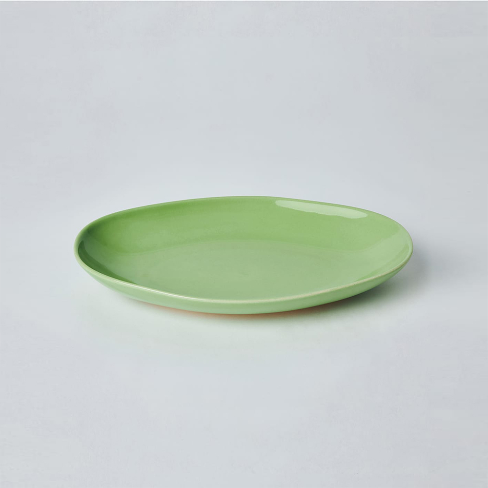 KOGA │ 陶質六角腰子盤 (丹青)