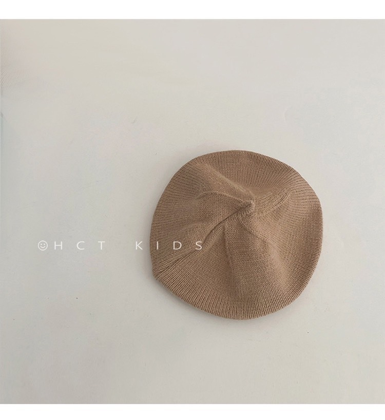 針織糖果色貝雷帽