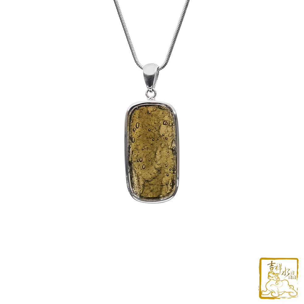 捷克綠玻隕石-捷克隕石方條墜 7.8g 提升自信