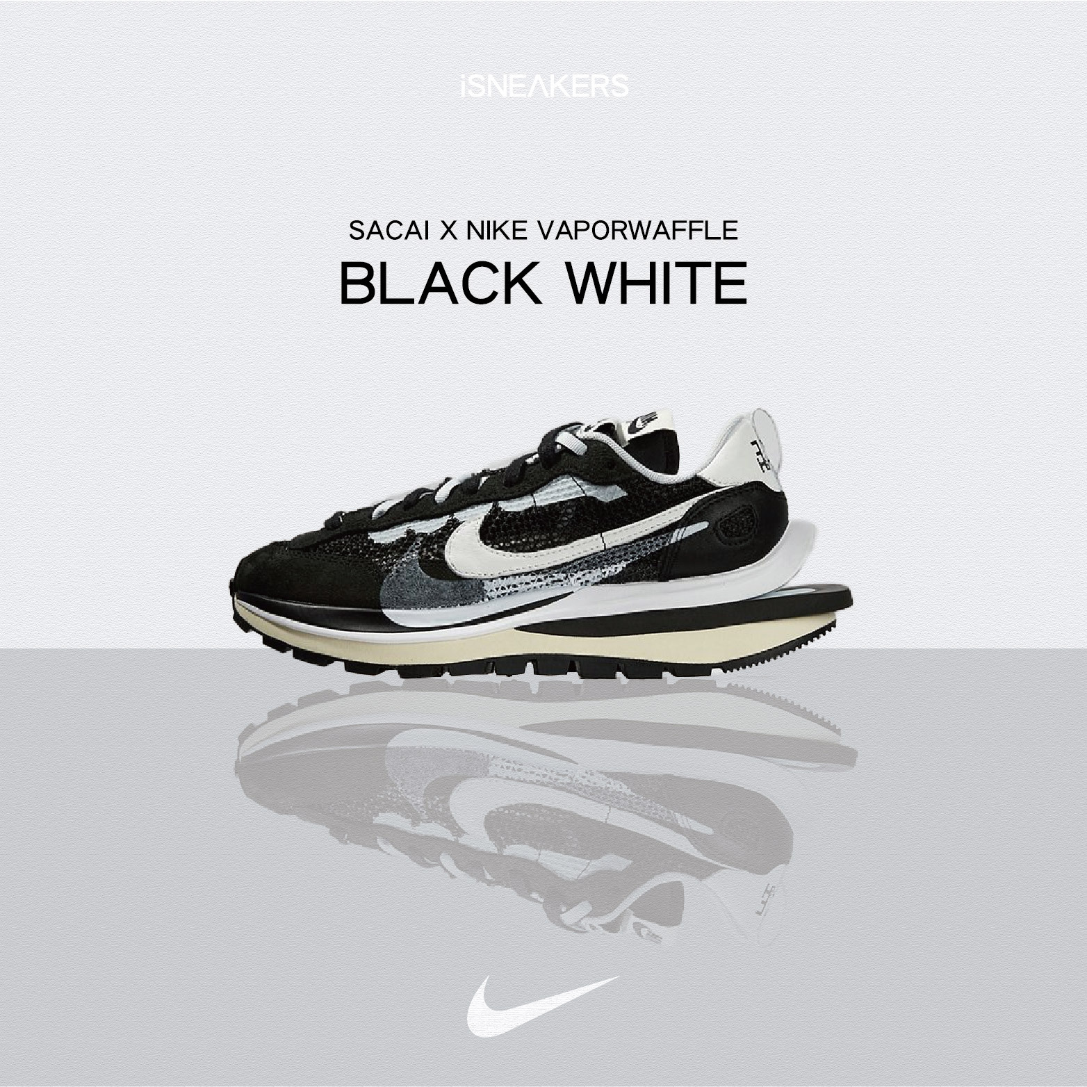 iSNEAKERS｜Nike Vaporwaffle sacai Black White鞋 黑灰 CV1363-001