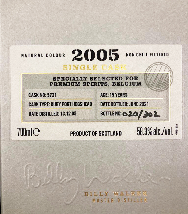 格蘭愛樂奇 2005 Single Cask 單一純麥威士忌 700mL  (Ruby Port Hogshead- Cask-5721)