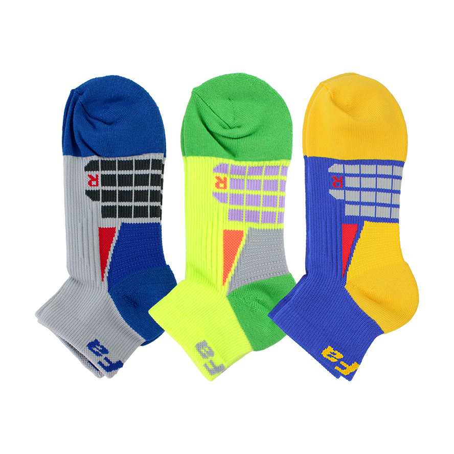 抗菌。加壓編織。左右腳設計。L型足跟大空間。彈力氣墊毛巾底。男款。1/4襪1468