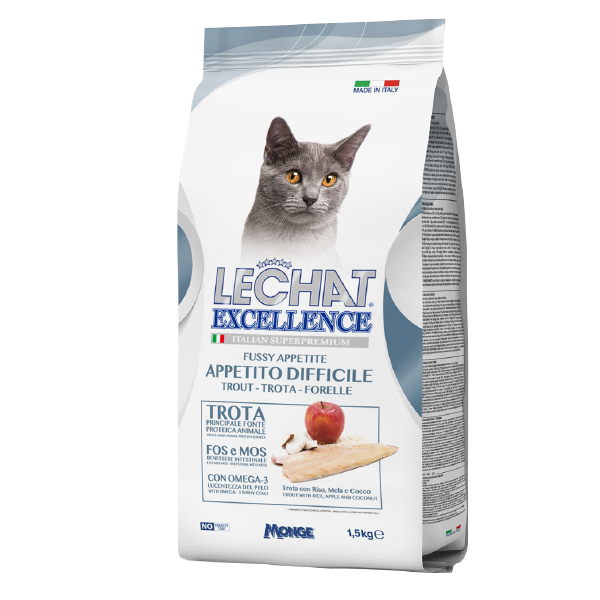 【Excellence卓越】LE呵護配方 挑嘴貓(鱒魚+蘋果) 1.5kg 貓飼料