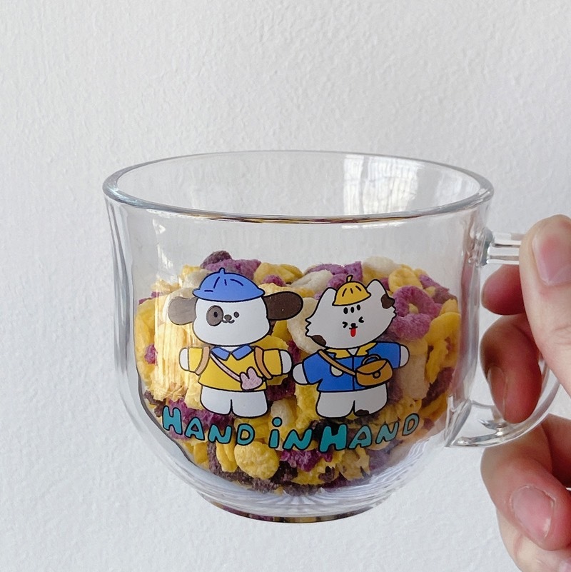 《1078》番茄小狗早餐燕麥杯子480ml