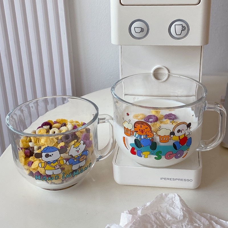 《1078》番茄小狗早餐燕麥杯子480ml