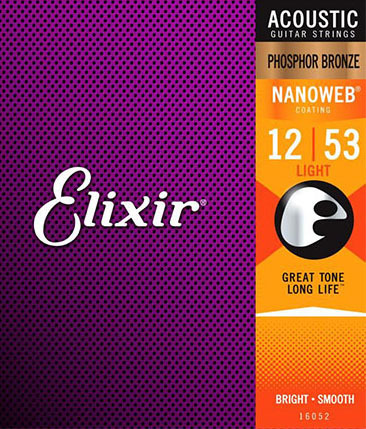 Elixir 16052 12-53 磷青銅 木吉他弦 NANOWEB 長壽弦