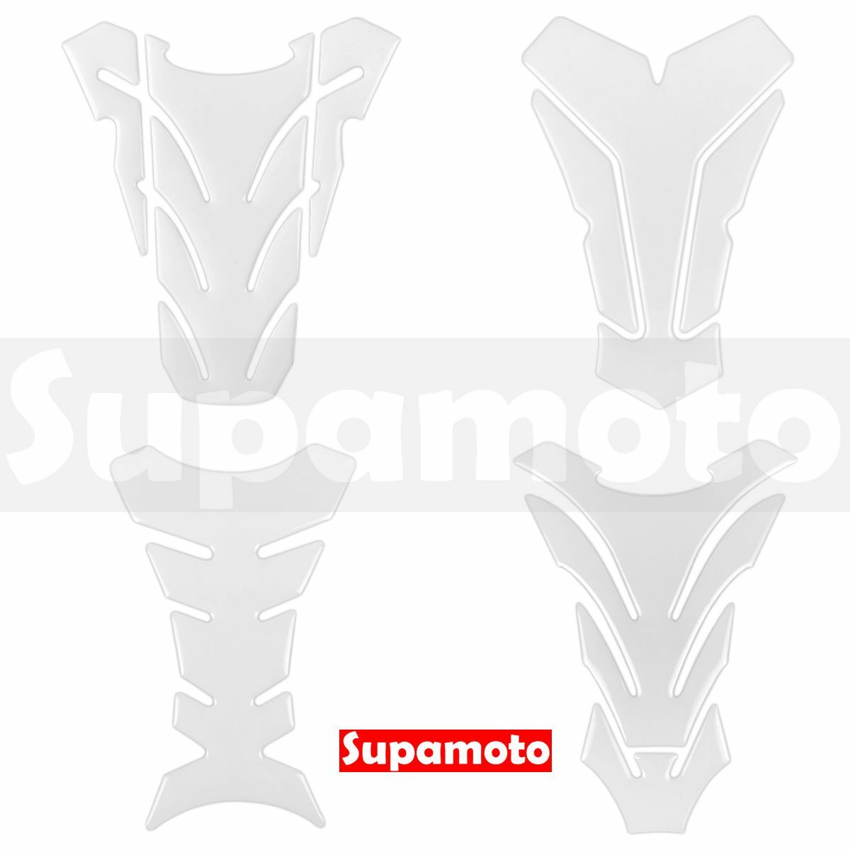 -Supamoto- 魚骨貼 C款 透明 水晶 油箱貼 仿賽 街車 復古 檔車 通用 大重 復古