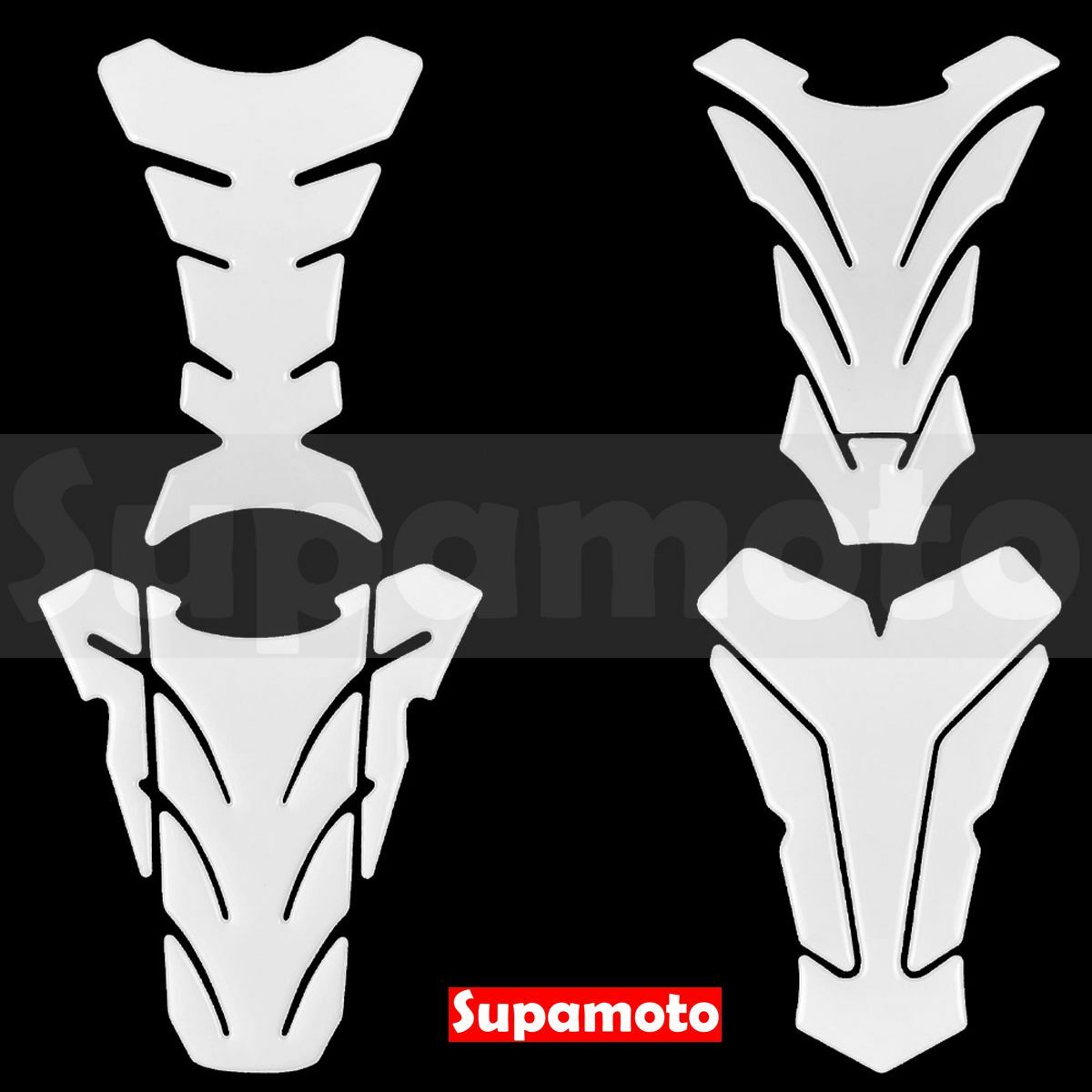 -Supamoto- 魚骨貼 C款 透明 水晶 油箱貼 仿賽 街車 復古 檔車 通用 大重 復古