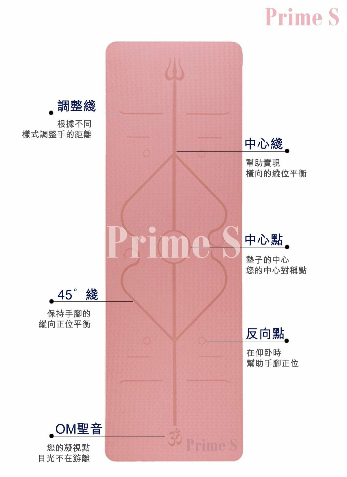 【❤淨味❤環保物料】專業瑜伽墊 健身地墊 【深紫+淺粉】 瑜珈 防滑減震 帶體位線糾正姿勢 雙色 無味 6mm H.I.I.T 減肥運動