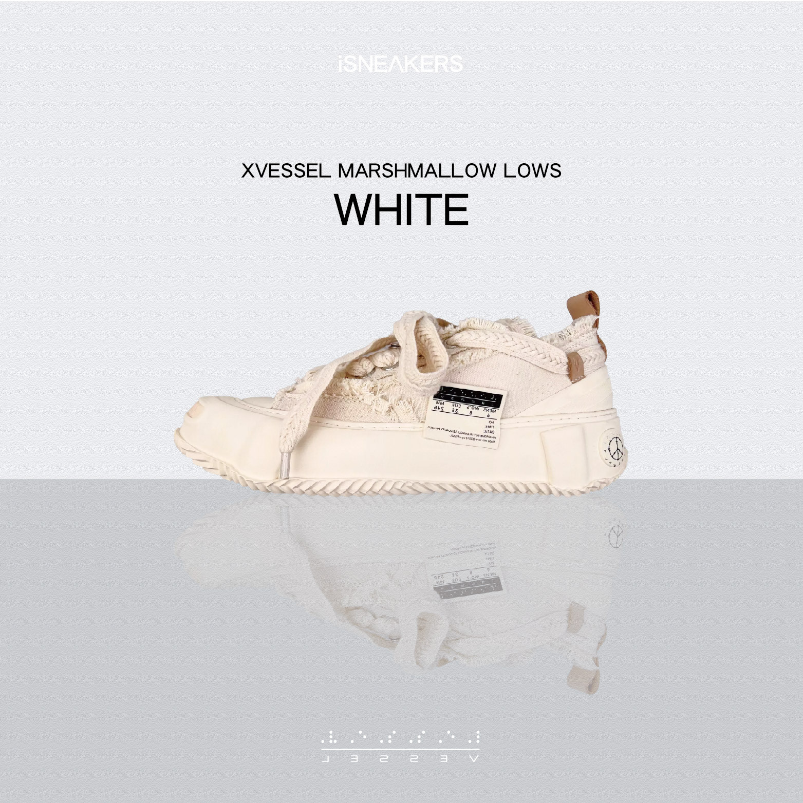 iSNEAKERS｜xVESSEL Marshmallow Lows "White" 吳建豪隱藏款 米色 S22X42W