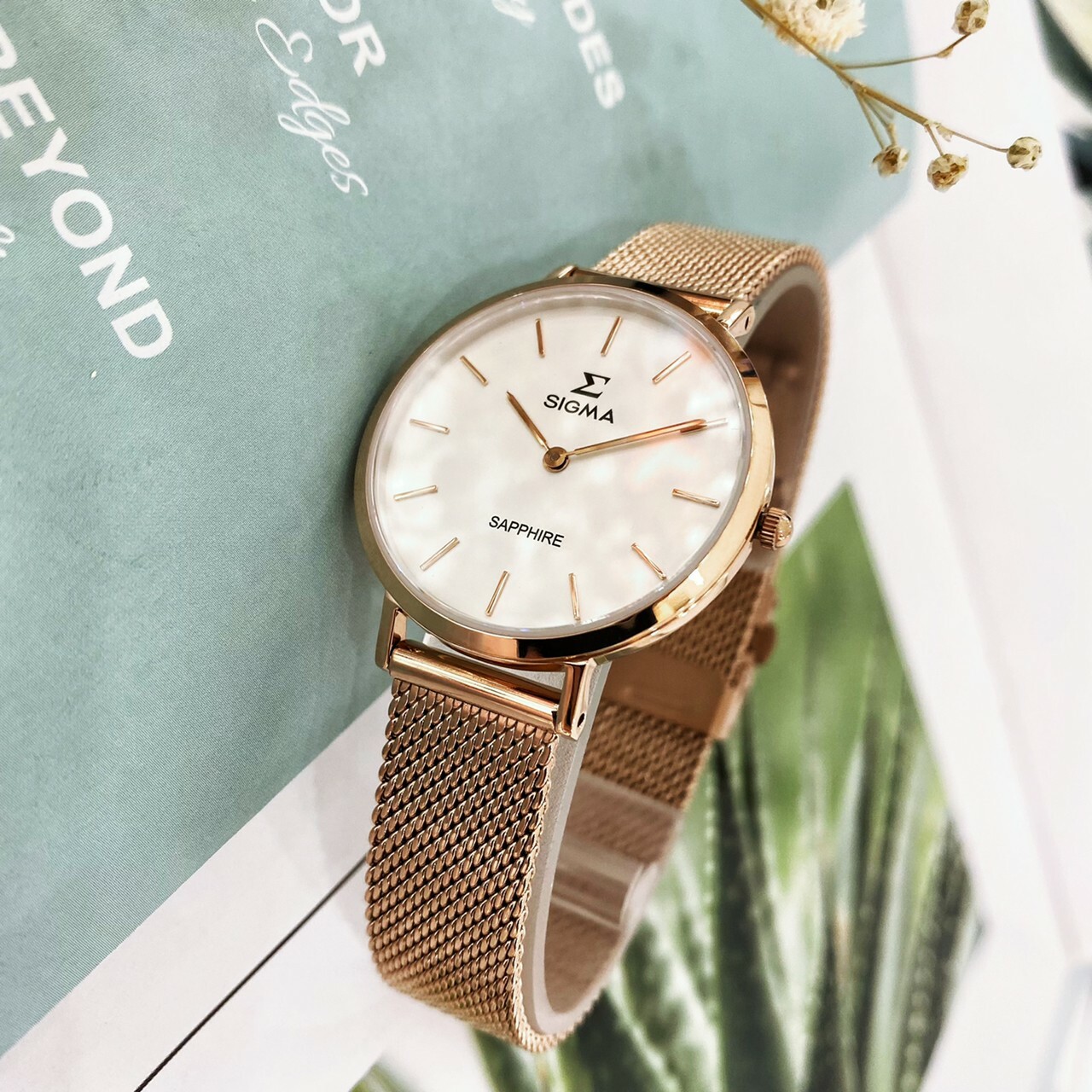 【SIGMA】俐落米蘭帶女錶 1738L-R2 (玫瑰金色) 現代鐘錶