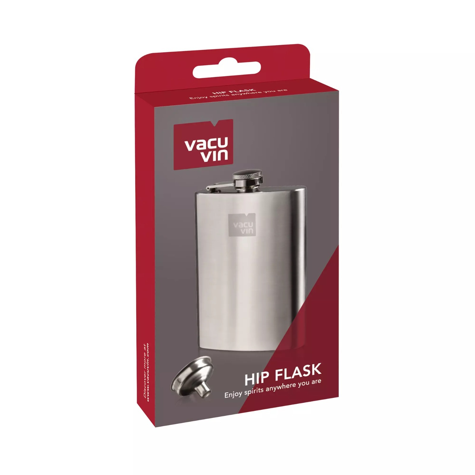 Vacu Vin - Hip Flask & Funnel Stainless Steel Box