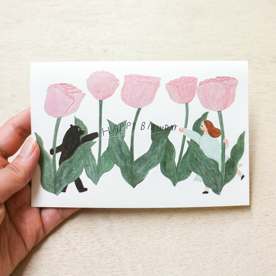 領帶：鬱金香 生日卡片｜日本表現社