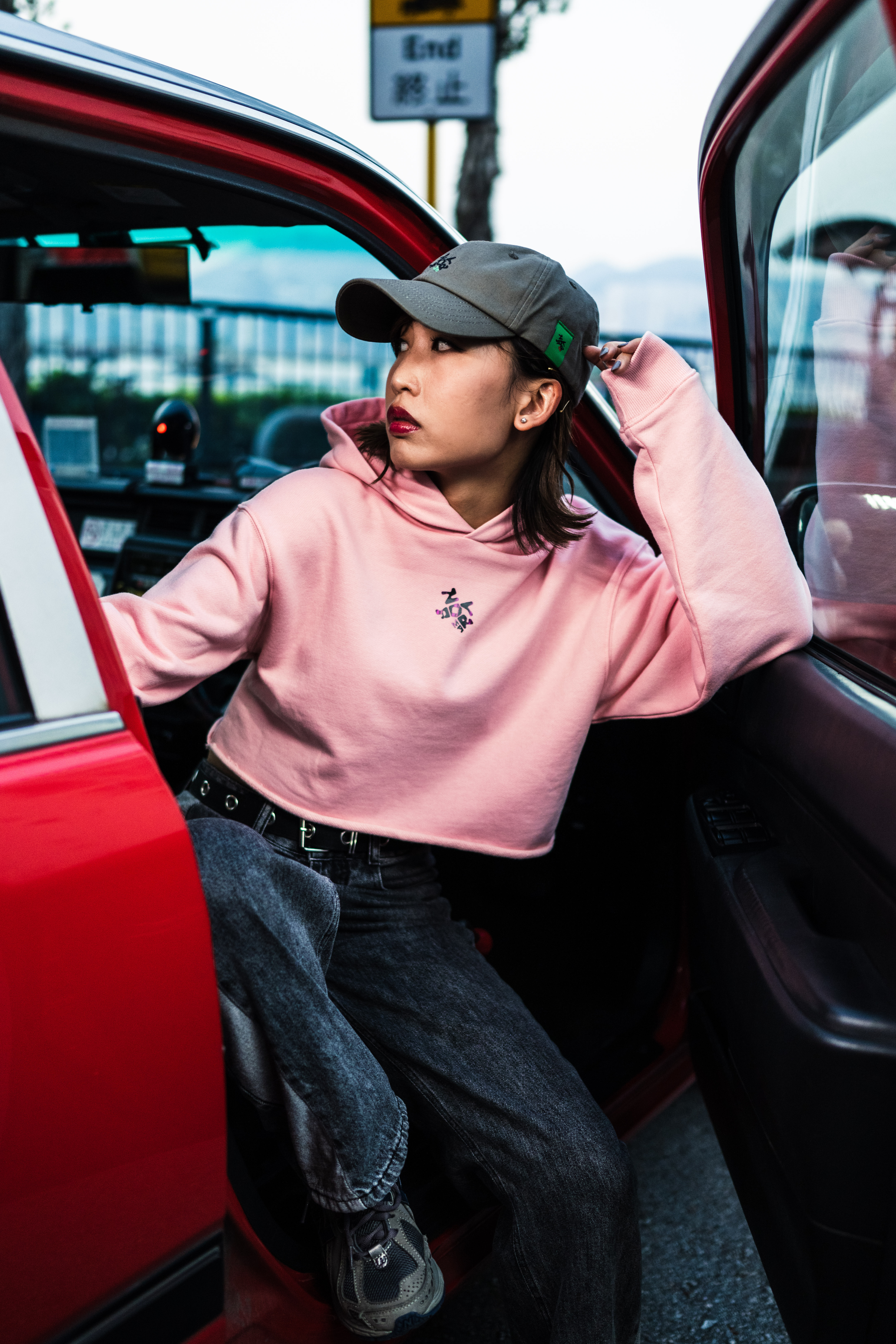 Girl's Reflective Logo Hoodie (Pink)