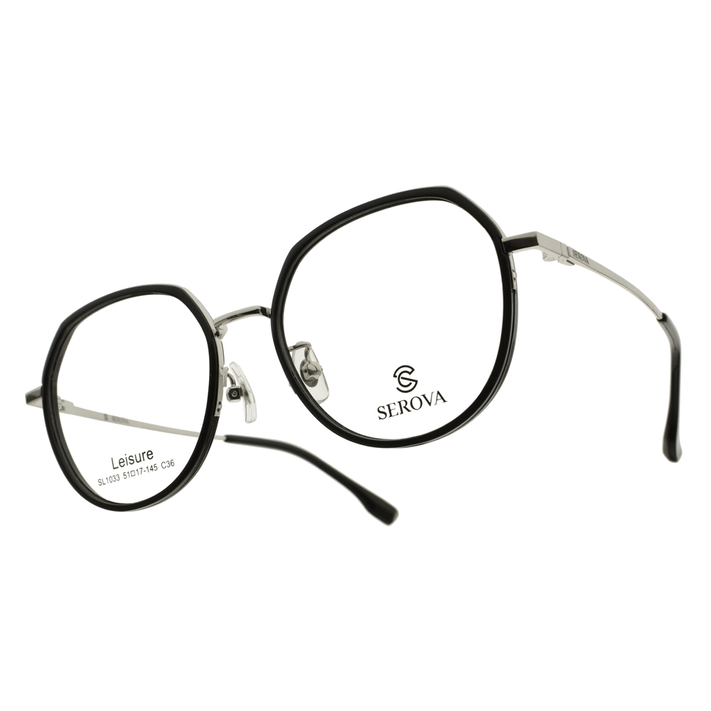 【SEROVA】SL1033 (二色) 復古多邊圓框光學眼鏡