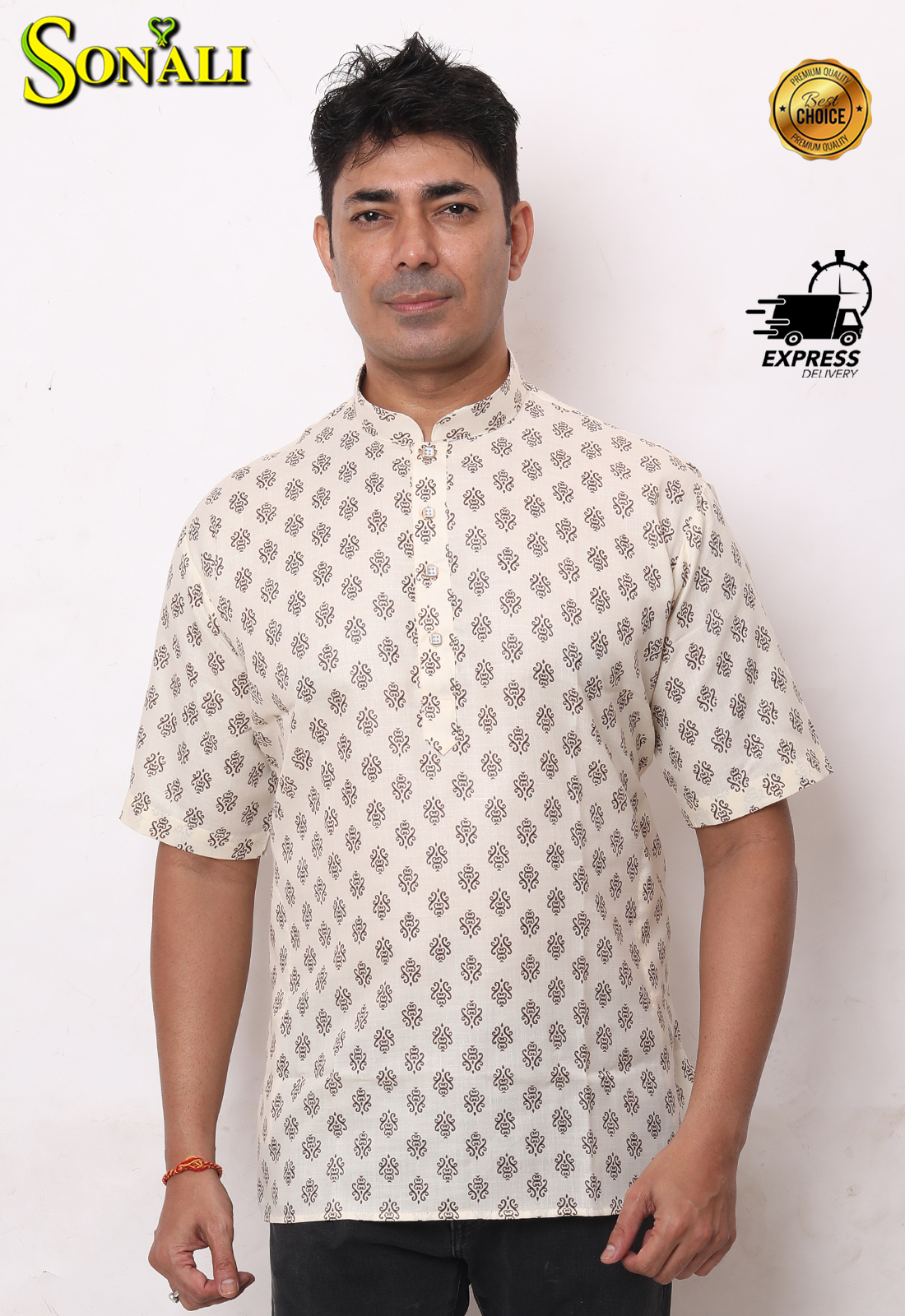 Sonali Premier Quality Men's Jippa New Collections /Traditional Jippa only Half Sleeve (Color and Style Refer Image)